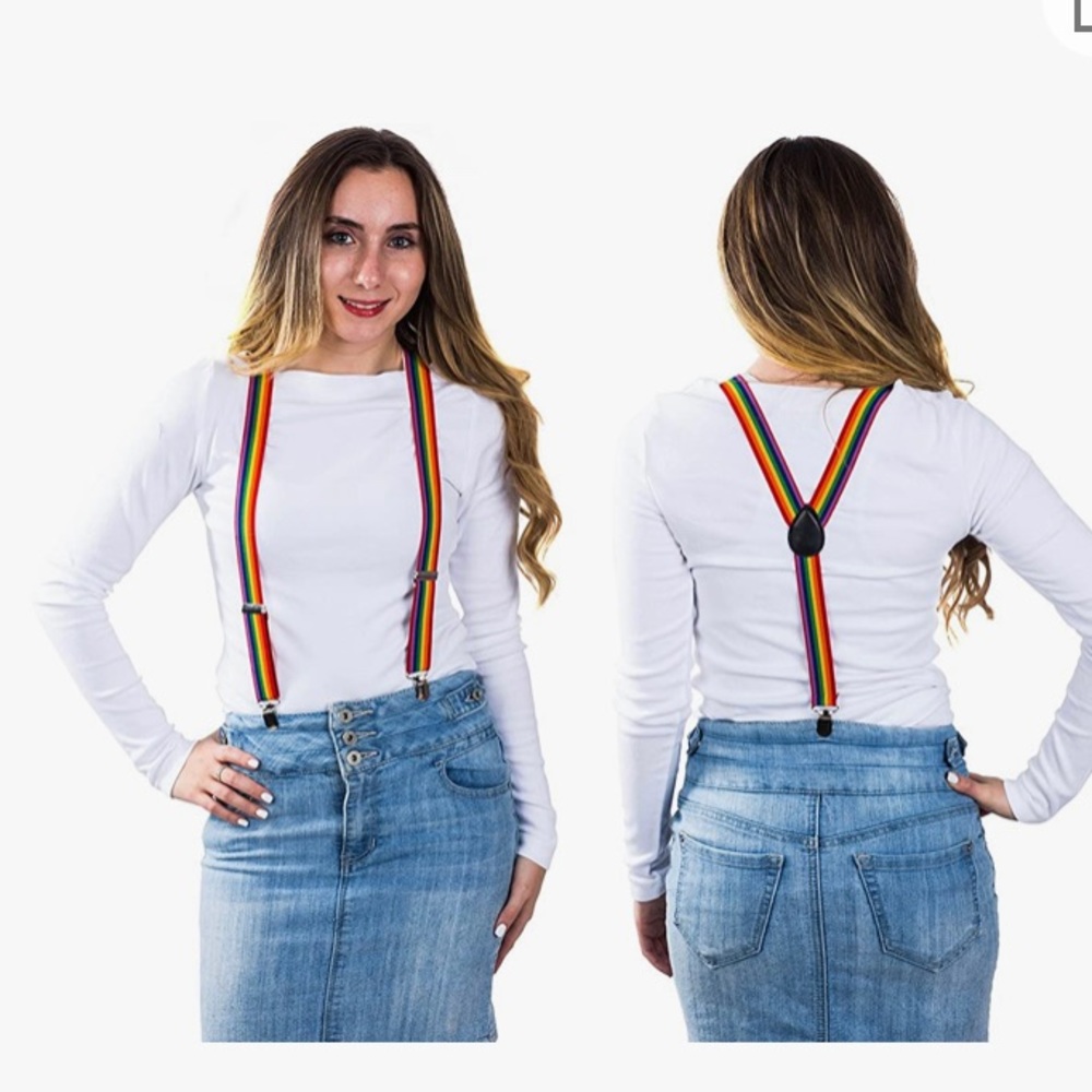 KIDCORE Rainbow pride elastic suspenders for kids